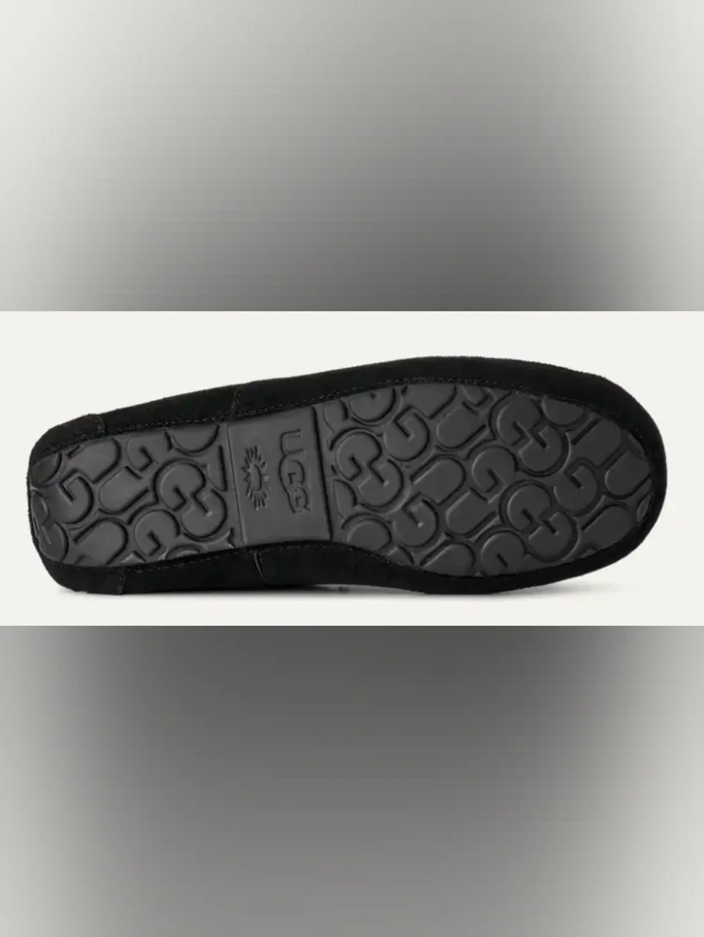 UGG Ascot Black Moccasin Suede Slippers Men's Size 8 NWOT MSRP $119.95